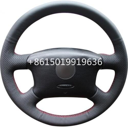 Black Leather DIY Car Steering Wheel Cover for Volkswagen Golf 5 Mk5 VW Passat B6 Jetta 5 Mk5 Tiguan 2007-2011