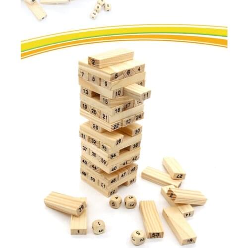 Digital Layer Upon Layer Stack Sobbed Domino 54 Pcs Small SizeThe Original Wood Color Add Dice For Children