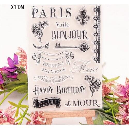 Hot selling Paris transparent clear stamp / silicone seal roller stamp DIY scrapbook album / card production