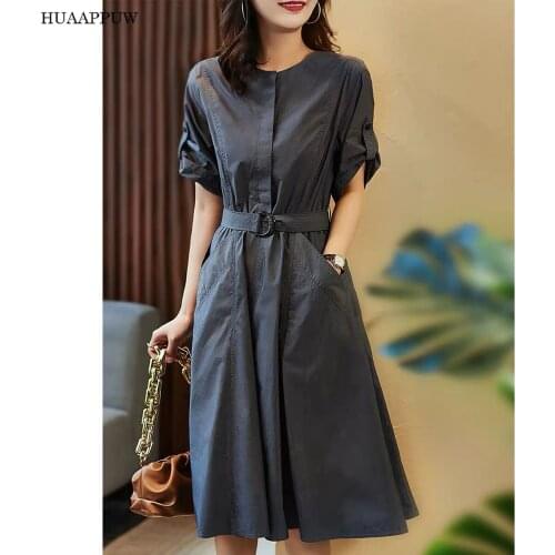 Модные платья-рубашки HUAAPPUW China At AliExpress