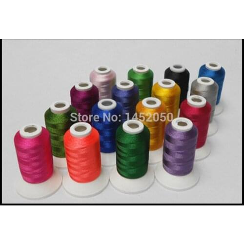 Computer Machine Embroidery Thread Filament Polyester 500m*16 Summer Series Colors,120d/2 Mini Spool,Low Shrinkage,High Strength