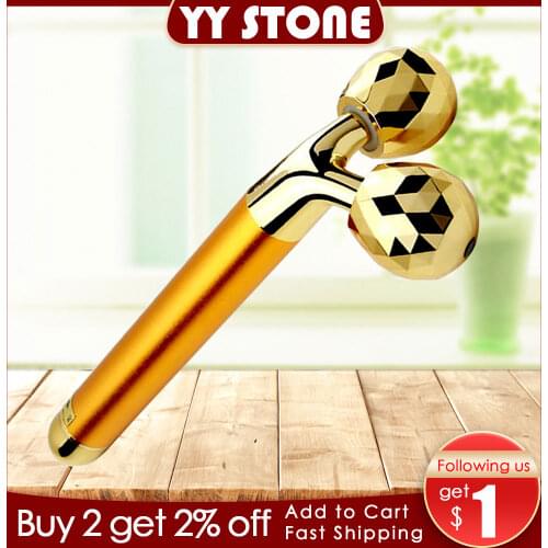 Lift tightening 24K Beauty Bar V Face Artifact Face-Lift Stick Anti Eye Wrinkle Tightening Roller Facial Body Massage Beauty Bar