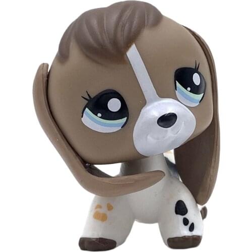 LPS CAT Real original pet shop toys figure #2207 white BEAGLE old rare Animal dog with blue eyes