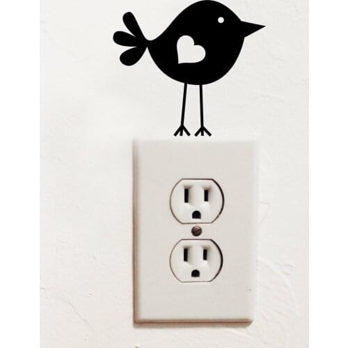 Lovely Cute Bird Silhouette Adhesives Stickers Switch Decals Computer Murals Removable Art Decorative Posters Vinyl Decor S-287