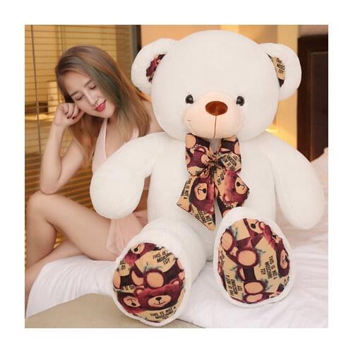 Quality60 /80/100CM 4 Colors Teddy Bear With Scarf Stuffed Animals Bear Plush Toys Teddy Bear Doll Lovers Birthday Baby Gift
