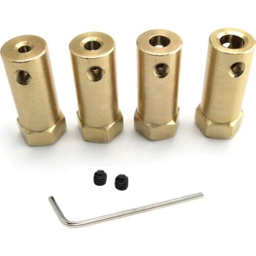 3/4/5/6/7/8Mm Extended Rigid Gear Motor Shaft Coupling Hexagon Coupler Connector Sleeve for Robot Smart Car