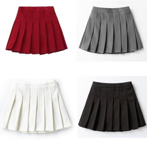 Age 3-15 Years School Big Girls Skirts Performance Pleated Skirt Solid Color Children Clothes Baby Toddler Teenage Kids Bottoms