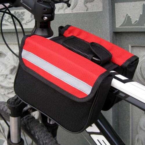 Bicycle Front Beam Bag Cycling MTB Road Bike Scooter Cross Durable Bike Upper Tube Pouch With Reflective Strips For Riding