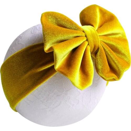 Big Bow Headband For Girls Solid Large Hair Bows Elastic Turban Head Wraps Kids Top Knot Hairband Hair Accessories