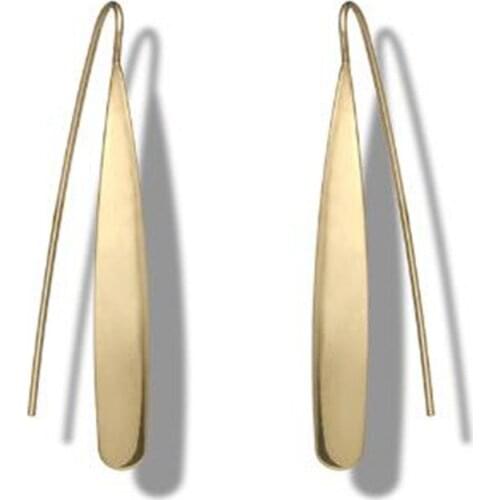 Simple Exquisite Metal Geometry Long Earrings for Women Female Wedding Earrings Jewelry Fashion Lady Jewelry Accessories