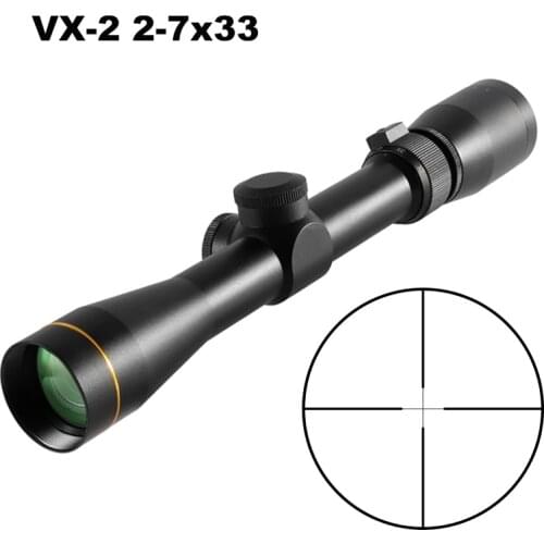 VX-2 2-7x33 Mil Dot Riflescopes Compact Scope Rangefinder Reticle Hunting Riflescopes Cross-Hair Reticle with 11/20mm mount