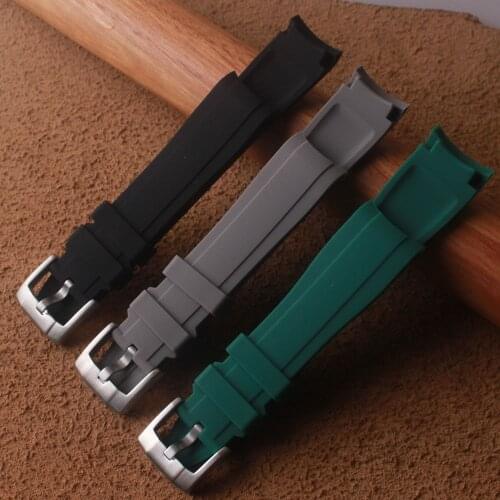 New High-quality Rubber watchband 18mm 20mm 22mm bracelet for omega seiko rolex tissot watches band brand curved end watch strap