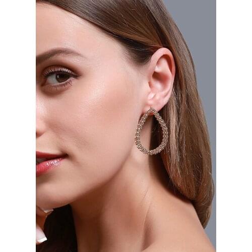 Metal Gold Color Geometric Drop Earrings for Women Exaggerated Large Pendant Hanging Dangle Earring Fashion Statement Jewelry