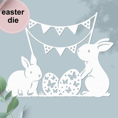 MEET HUANG Metal cutting Die for Easter Rabbit and Egg DIY scrapbook Photo album Paper Card Decoration process New embossing Die