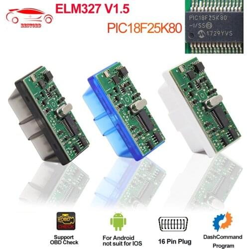 Super Mini ELM327 V1.5 PIC18F25K80 Chip Auto Code Reader elm 327 v1.5 obdii scanner support J1850 protocols