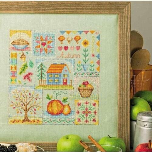 Light green Autumn Days of Gold DIY stich Craft Embroidery Counted Cross Stitch Packages Cross Stitching Kits Painting