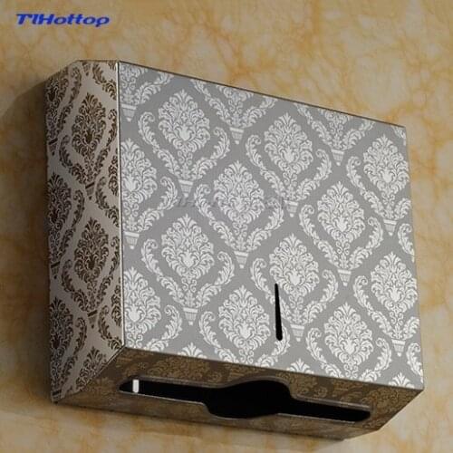 Tlhottop Stainless Steel Tissue Dispenser Tissue Box Holder C-Fold Tissue D Paper Towel Bathroom accessory Wall Mount YJ-8673