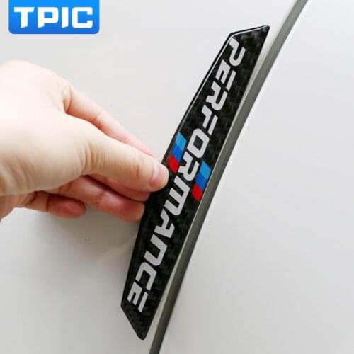 TPIC 4PCS Carbon Fiber Car Door Anti-collision Bumper Strip Guards Side Protector Sticker Car Exterior Protection Accessories