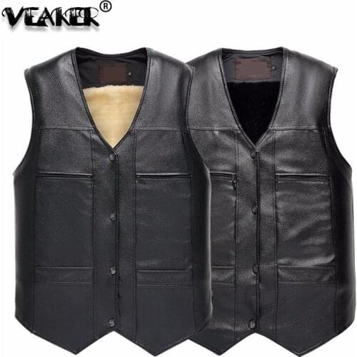 VEAKER Men's Leather Vests