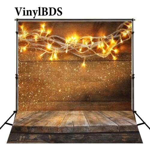 VinylBDS Christmas Backgrounds Photo Lights Spot Fundo Fotografico Madeira Dark Wood Texture Floor Backdrops For Photo Studio