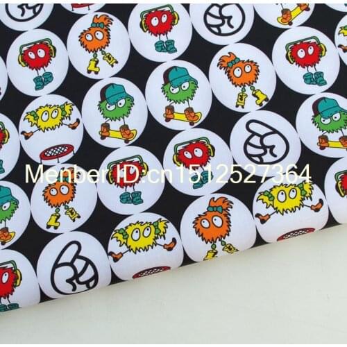 PVC coated waterproof fabric - Cartoon on black background (WF104)
