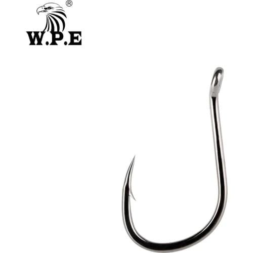 W.P.E BKK 5packs/lot Fishing Hook 8#-15# High-Carbon Steel Barbed Fishhook Wide Gape Straight Hook Jig Carp Fishing Tackle Pesca