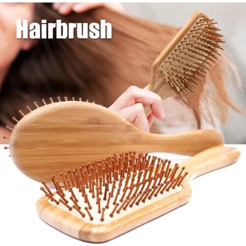 1PC Hair Brush Wood Bamboo Hair Vent and Beauty SPA Massager Massage Comb Make Thin Long Curly Hair Health Bamboo Comb