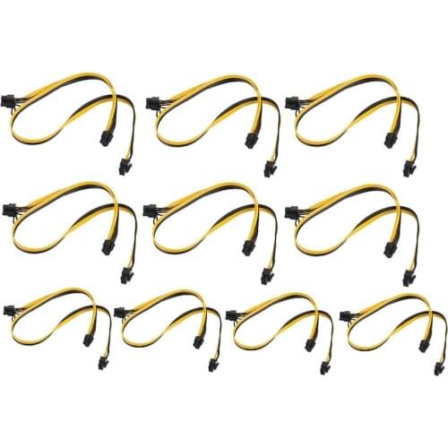 10Pcs/Lot GPU Power Extension Cable Cord 18AWG 6 Pin Male to PCI-E 8Pin (6+2) Male + 6Pin Power Conversion Board Cable