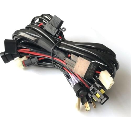 12V Single Car LED Light Bar Wiring Loom Harness High Beam Quickly Turn 9005/H4 High Beam Driving Light
