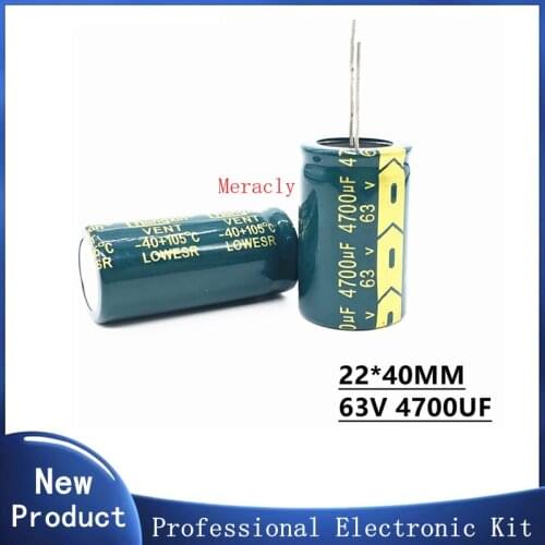 5PCS 63V 4700UF 20% High frequency and low impedance in-line aluminum electrolytic capacitors long life Brand new authentic