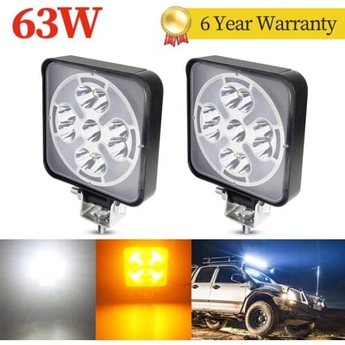 63W white yellow Car Light Assembly Led Work Lights Trucks 3000K 6000K Angel Eye LED Light Bar For 4x4 Offroad ATV UTV Tractor