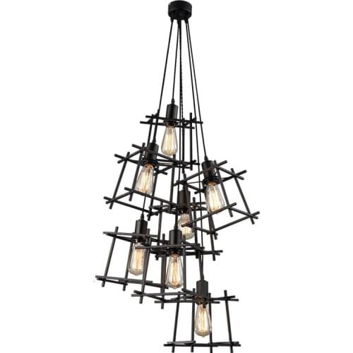 American Loft Vintage pendant light Personality Wrought Iron lights Edison nordic lamp industrial cage lamp lighting fixtures