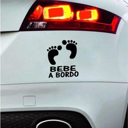 BEBE A BORDO Sticker Baby On Board Decal Car Sticker Vinyl Black/Silver C10-00525