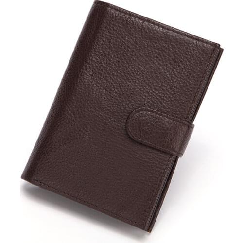 New Quality Genuine Leather Wallet Mens Passport Pocket Male Large Capacity Passport Card Holders Coin Purse Wallets for Male