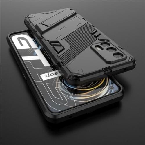 Holder Cover For Realme GT Cover For OPPO Realme GT Neo Capas Punk Style Back Kickstand Back Holder Cover For Realme GT Fundas