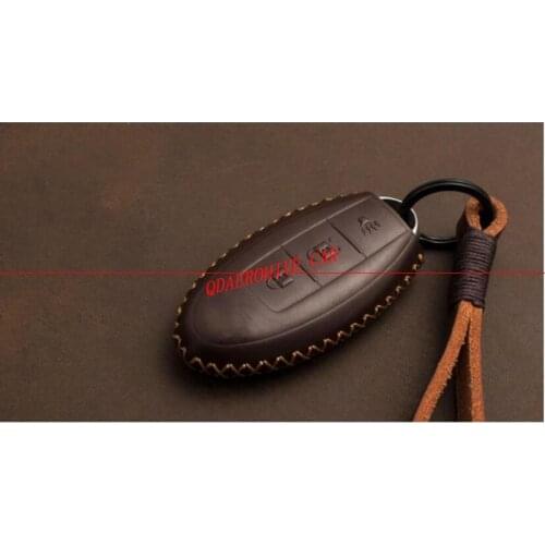 QDAEROHIVE genuine leather car Key Case Cover For Infiniti Q50L Q60 Q70 QX50 QX60 QX70 QX80 3 button 4 buttons