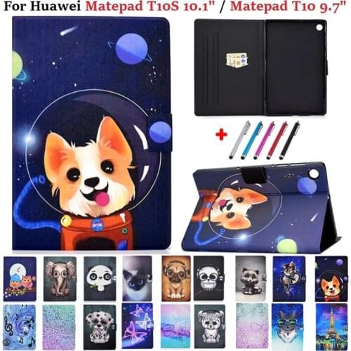 Case for Huawei Matepad T10s 10.1 Tablet Cover Folio Kawaii Cartoon Case for Huawei Matepad T 10s AGS3-L09/W09 T10 9.7 Cover Pen