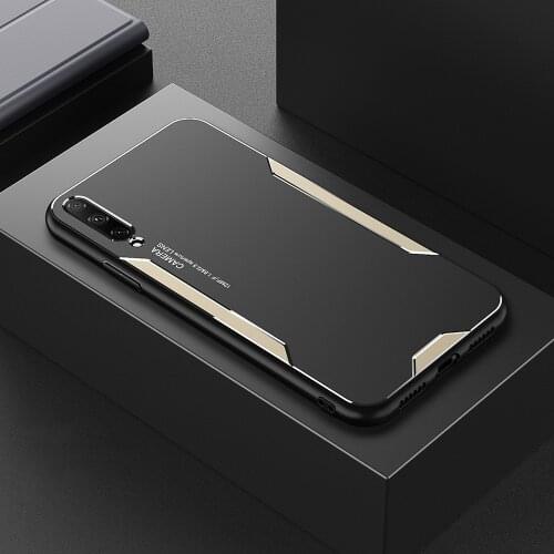 Luxury Hard Metal+Soft TPU Case For Huawei Nova 3 4 5 7i Honor 10 20 Lite View 30 Pro Mobile Phone Cover Shell Shockproof Bumper