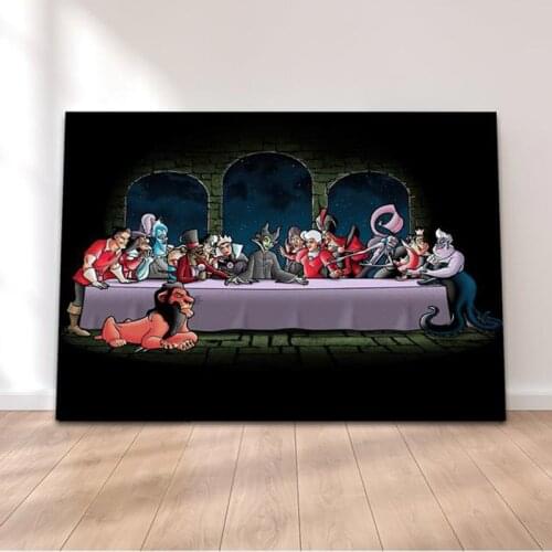 Disney Movie Character Villain Bad Dinner Canvas Painting Disney Home Wall Art Birthday Gift Kid Boy Bedroom Cuadros Decor