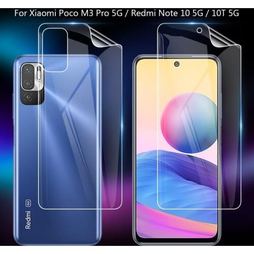 For Xiaomi Poco M3 Pro Redmi Note 10 10T 5G Clear TPU / Matte Anti-Fingerprints Hydrogel Full Cover Soft Screen Protector Film