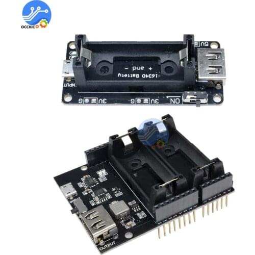 Dual 16340 lithium Battery Charger Module with USB Battery Power Bank Balance Charger Holder Board For Arduino UNO R3