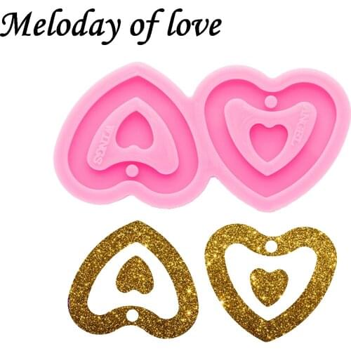 Glossy Heart Keychain Mold Silicone Resin Mould DIY Handmade for Epoxy Making chocolate Polymer Clay DY0644