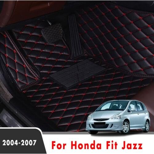Carpets Car Floor Mats For Honda Fit Jazz 2007 2006 2005 2004 Auto Interior Styling Protect Waterproof Leather Rugs Decoration