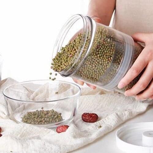 Kitchen Storage Jar PP Transparent Food Storage Container Stackable Airtight Cereal Jar Container Organizer Tank Kitchen Tool