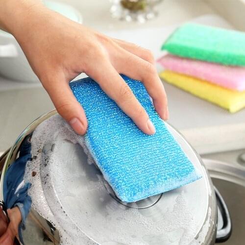 Kitchen Nonstick Oil Scouring Pad Oil Cleaning Cloth Washing Cloth to Wash Cloth Towel Brush Bowl Cloth Sponge 4 Pcs