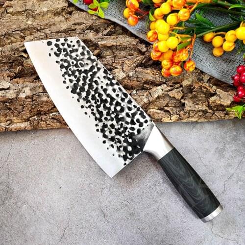 Kitchen Knife Damascus Laser Pattern Chinese Chefs Knife Stainless Steel Meat Cleaver Cutter Slicer Cooking Tools