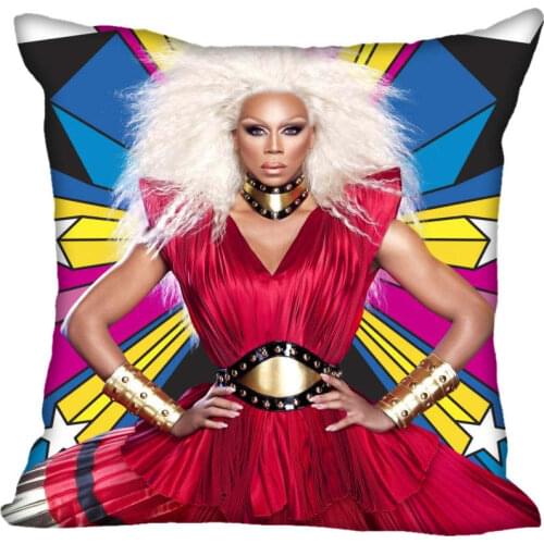 Custom RuPaul Square Pillowcase Custom Zippered Pillow Cover Case 40x40,45x45cm(One Side)