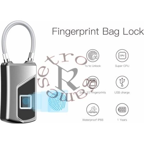 NEW anytek L1 USB Rechargeable Smart Keyless Fingerprint Lock Waterproof Lock,free shipping