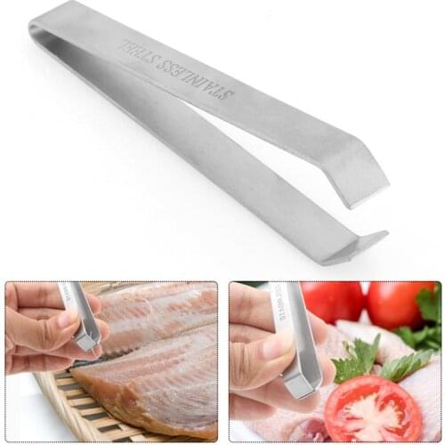 Kitchen Tweezer Stainless Steel Fish Bone Remover Pliers Pincer Puller Tweezer Tongs Pick-Up Utensils Kitchen Seafood Tool