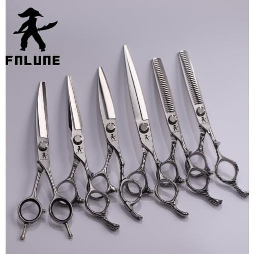 FnLune 6inch Professional Hair Salon Scissors Cut Barber Accessories Haircut Thinning Shear Scissors Hairdressing Tools Scissors